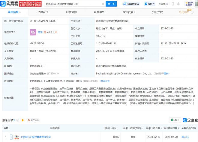 麻六記布局新賽道，供應鏈管理公司落地北京，日用雜品銷售透露何種戰略？